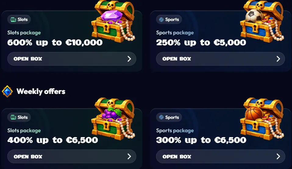Casino Smash welcome package — current promotion shown on site